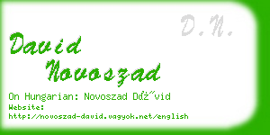 david novoszad business card